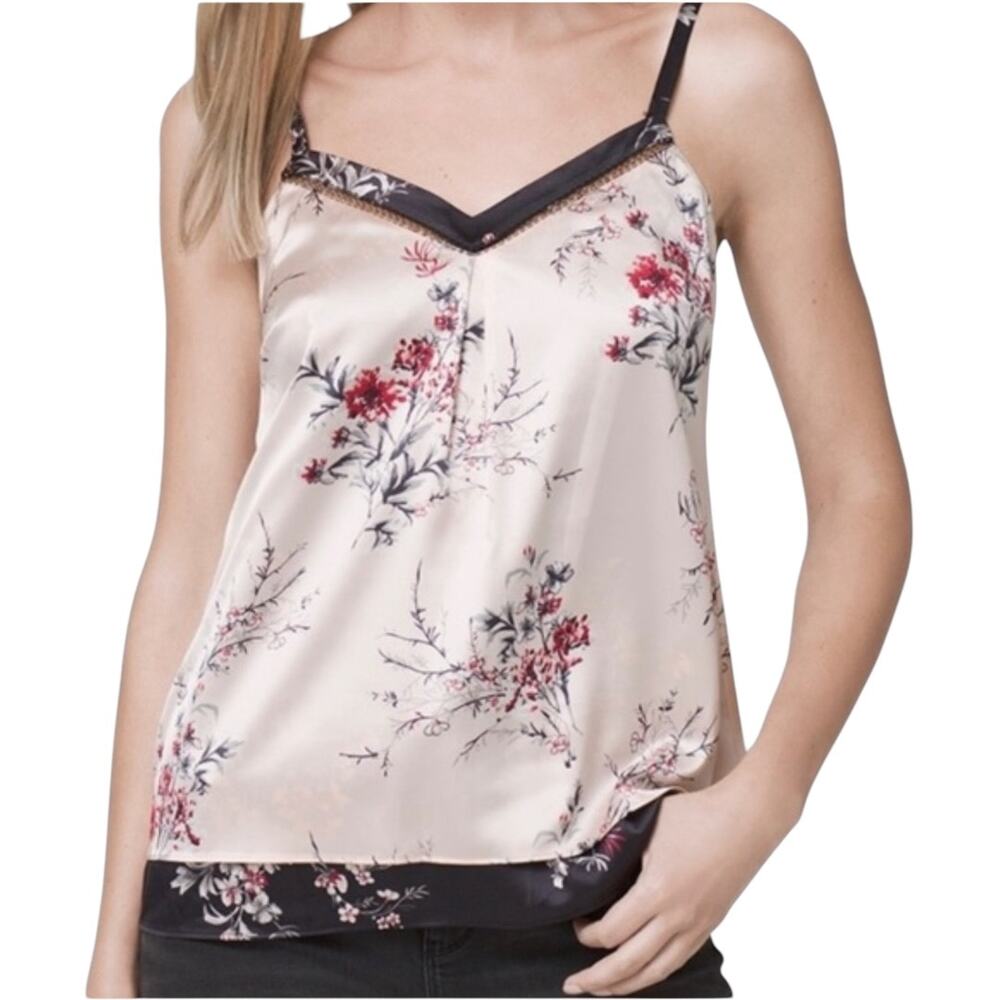 WHBM Light Pink Floral Layer Tank White House Black Market Size Small NEW